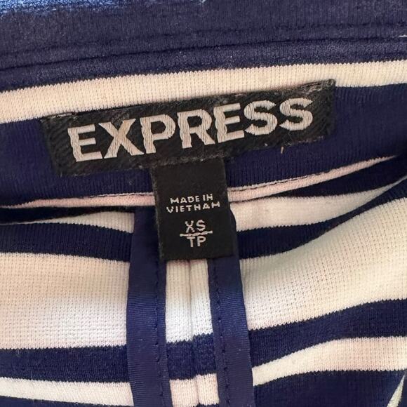 Womens Blazer Size XS Navy White Stripe Structured Professional Office Americana - Picture 9 of 10